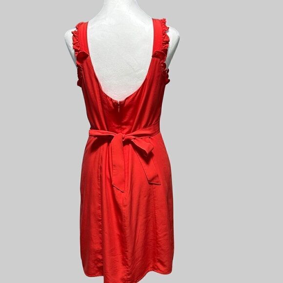 Line and‎ Dot Revolve Womens Karla Dress Size M Red Ruffle Sheath Tie back - Picture 6 of 12
